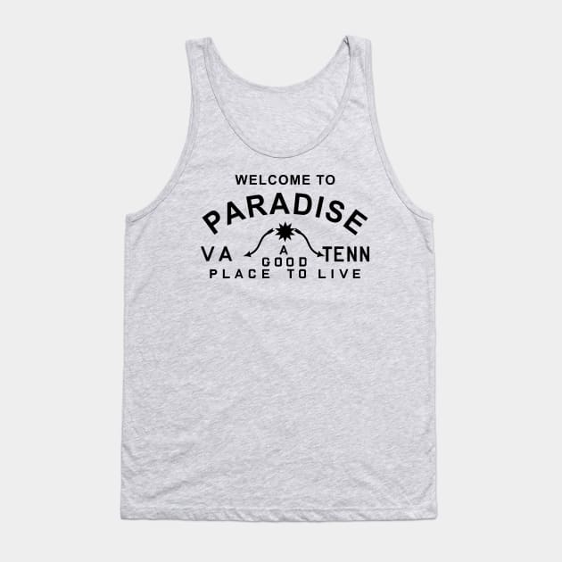 Paradise CVB black text Tank Top by Old Gods of Appalachia